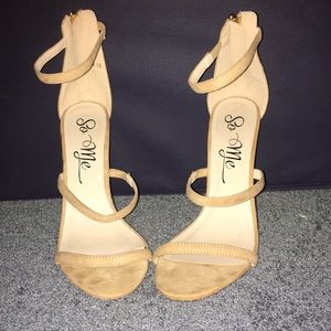 Tan strapped high heels size 7.5